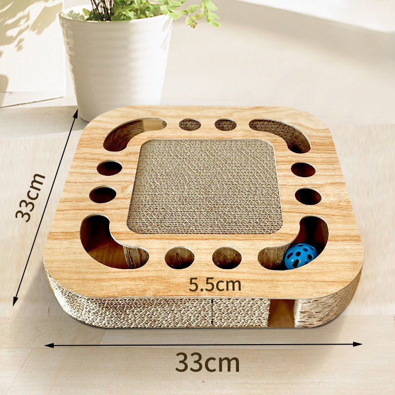 KFX-7990845 Cat Scratch Board with Grinding Ball Toy - Durable Corrugated Paper, Various Shapes for All Cats
