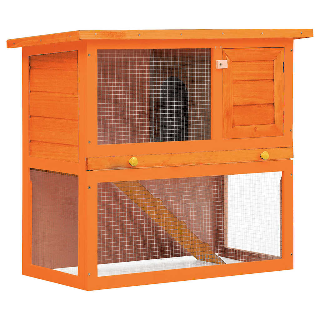 KFX-7992253 Wooden Rabbit Hutch with 1 Door and Cozy Interior for Small Animals