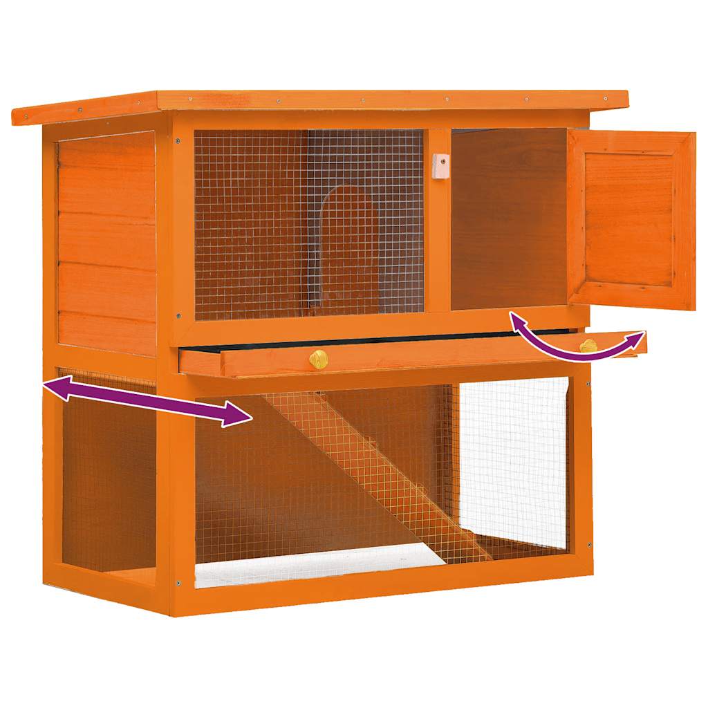 KFX-7992253 Wooden Rabbit Hutch with 1 Door and Cozy Interior for Small Animals