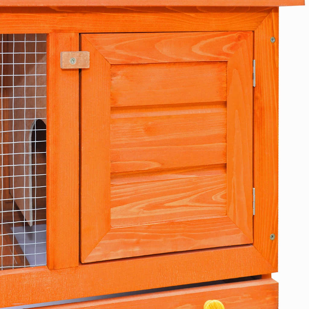 KFX-7992253 Wooden Rabbit Hutch with 1 Door and Cozy Interior for Small Animals