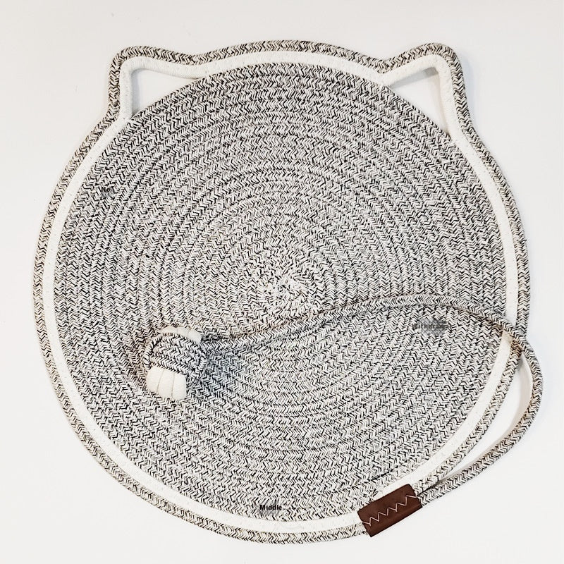 KFX-7992509 Braided Cotton Rope Cat Scratching Mat with Toy Ball - Washable & Eco-Friendly