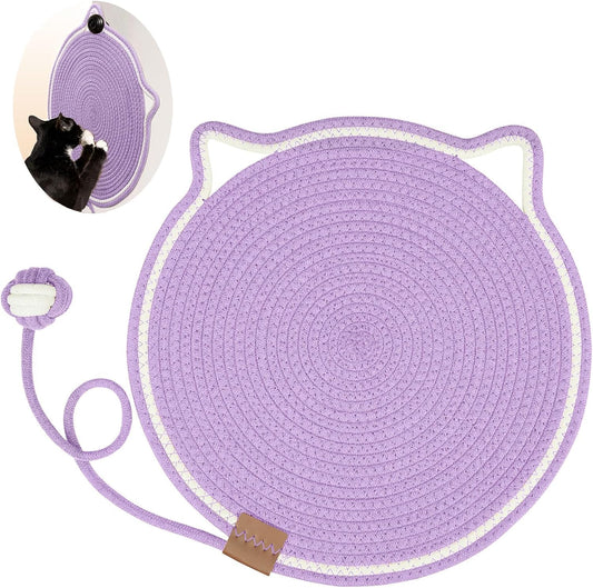 KFX-7992509 Braided Cotton Rope Cat Scratching Mat with Toy Ball - Washable & Eco-Friendly