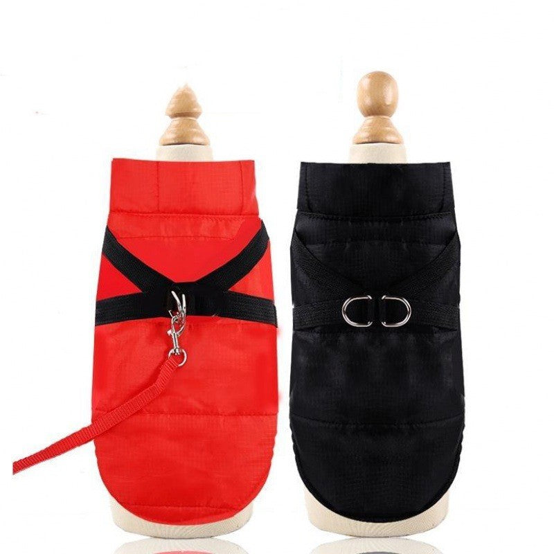 KFX-7993021 Waterproof Cold Burst Dog Vest Coat - Red & Black for All Sizes (XS-2XL)