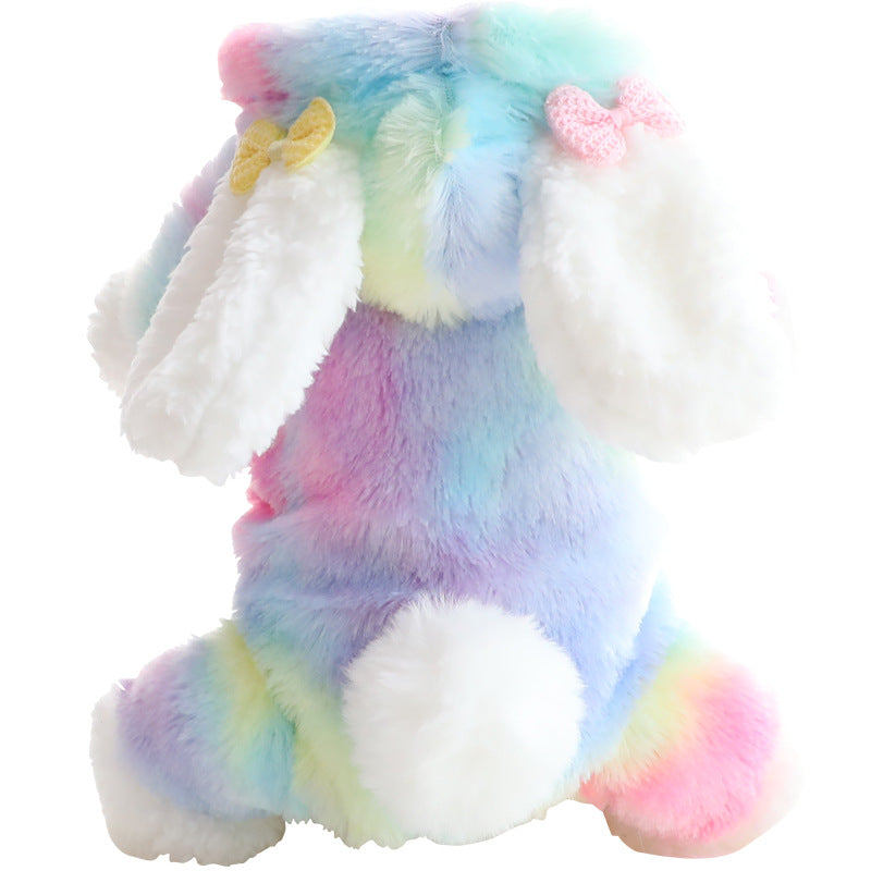 KFX-7995069 Colorful Tie-Dye Cotton-Padded Jacket for Dogs - Double-Layer Zipper Design, Sizes XS-XL