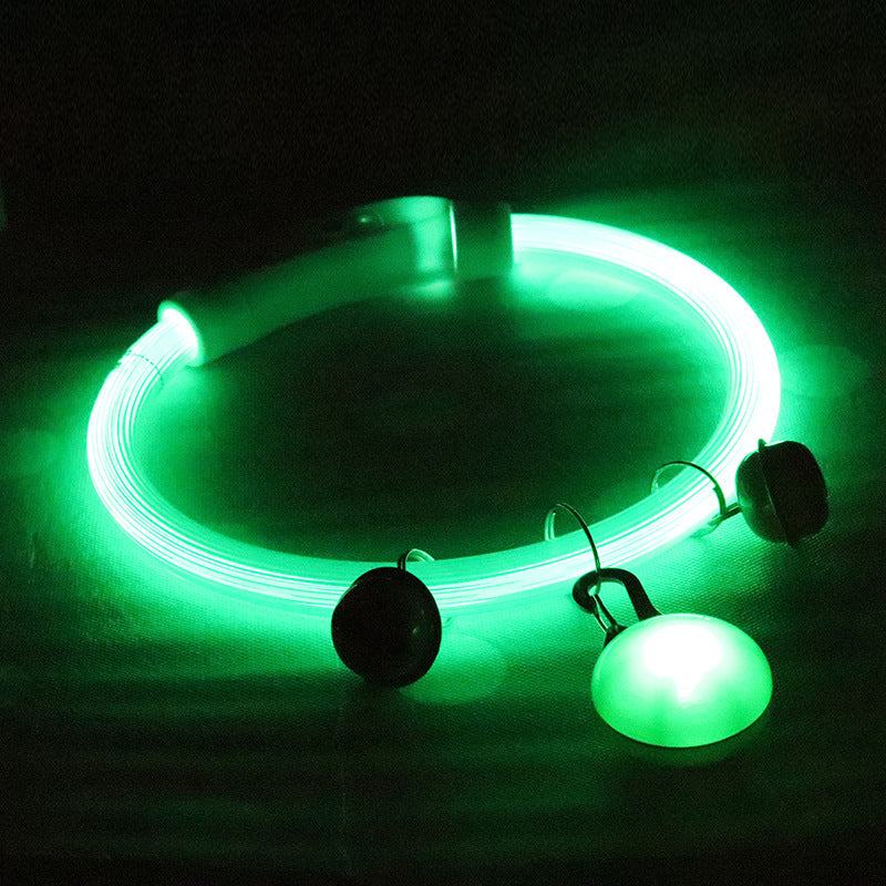 KFX-7998397 Luminous Monochrome PVC Dog Collar for All Seasons with Rubber Design