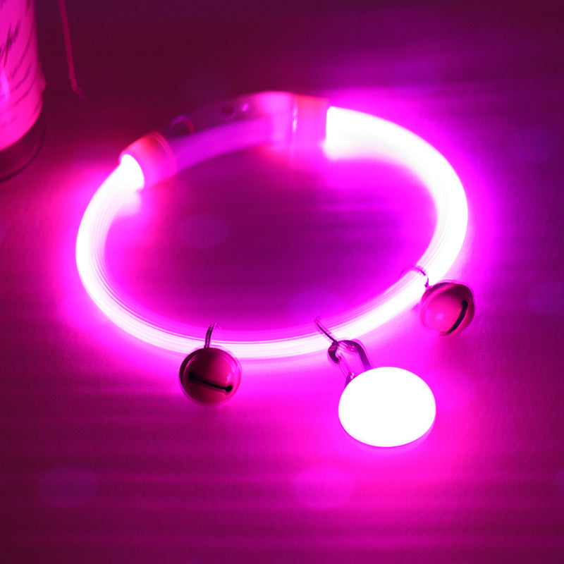 KFX-7998397 Luminous Monochrome PVC Dog Collar for All Seasons with Rubber Design