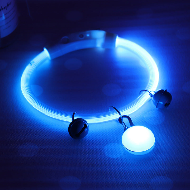 KFX-7998397 Luminous Monochrome PVC Dog Collar for All Seasons with Rubber Design