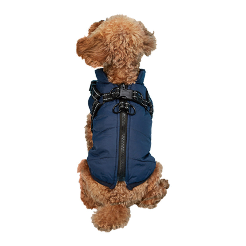 KFX-7998781 Waterproof Warm Cotton Dog Jacket - Thickened Vest for Pets in Red, Army Green, Navy Blue, Brown - Sizes M to 2XL