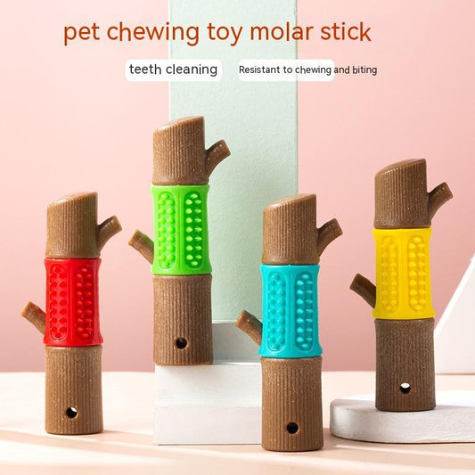 KFX-7999037 Colorful Pet Bite Toy Molar Rod for Teeth Cleaning - Made of Wood, Plastic, TPR