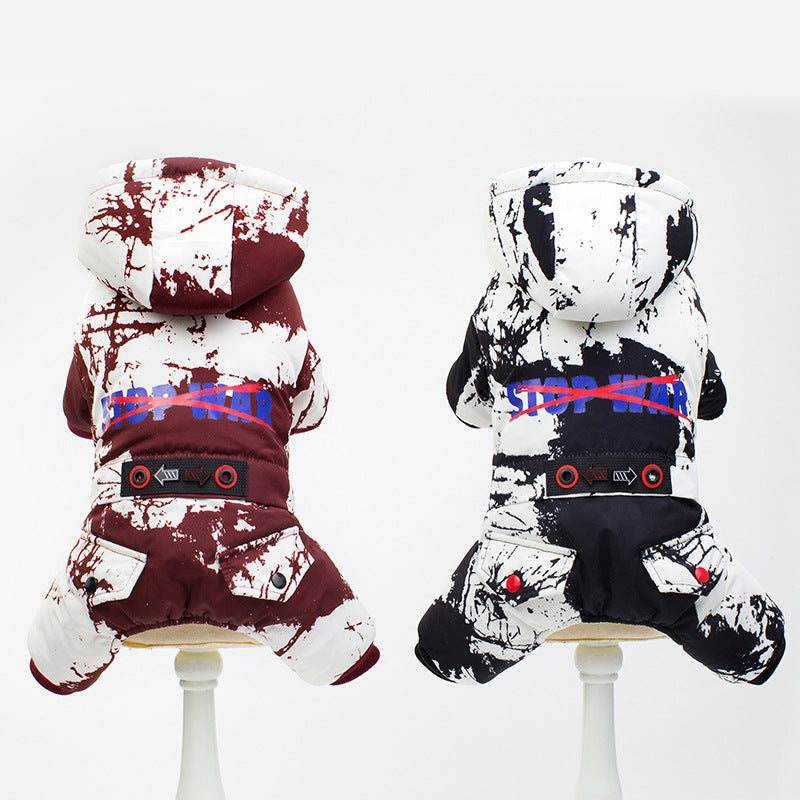 KFX-8000829 Dark Camouflage Four-Legged Pet Clothing in Nylon, Cotton, and Fleece for Fashion-Forward Pets