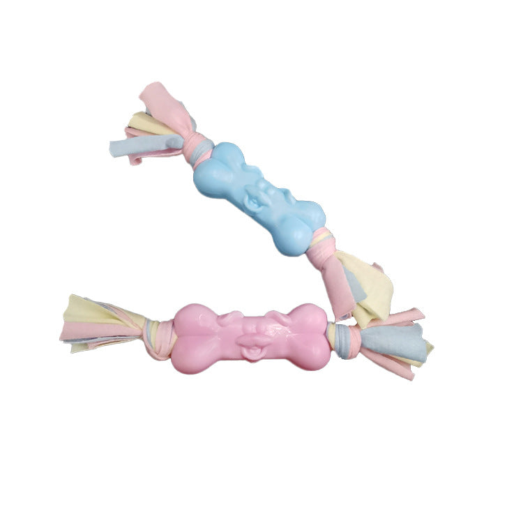 KFX-8001213 TPR and Cotton Dog Bone Chew Toy for Molar Teeth Relief and Stress Reduction