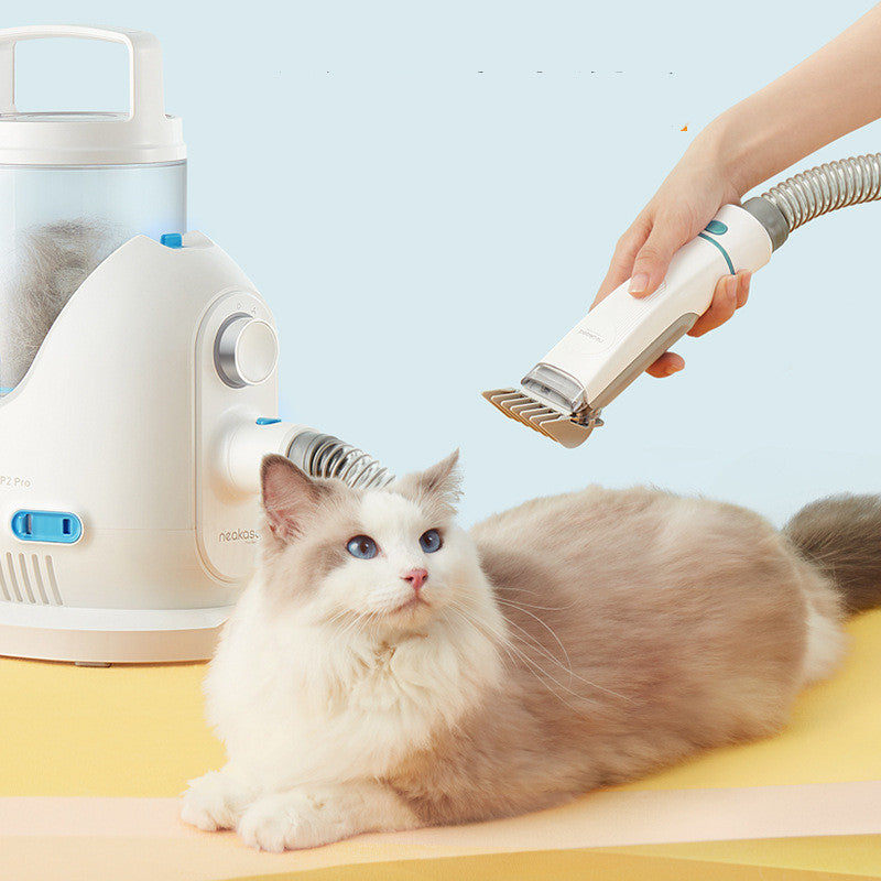 KFX-8001981 Electric Dog Hair Clipper and Vacuum Cleaner Combo with Combs and Accessories