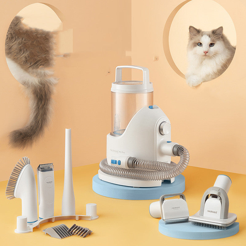 KFX-8001981 Electric Dog Hair Clipper and Vacuum Cleaner Combo with Combs and Accessories