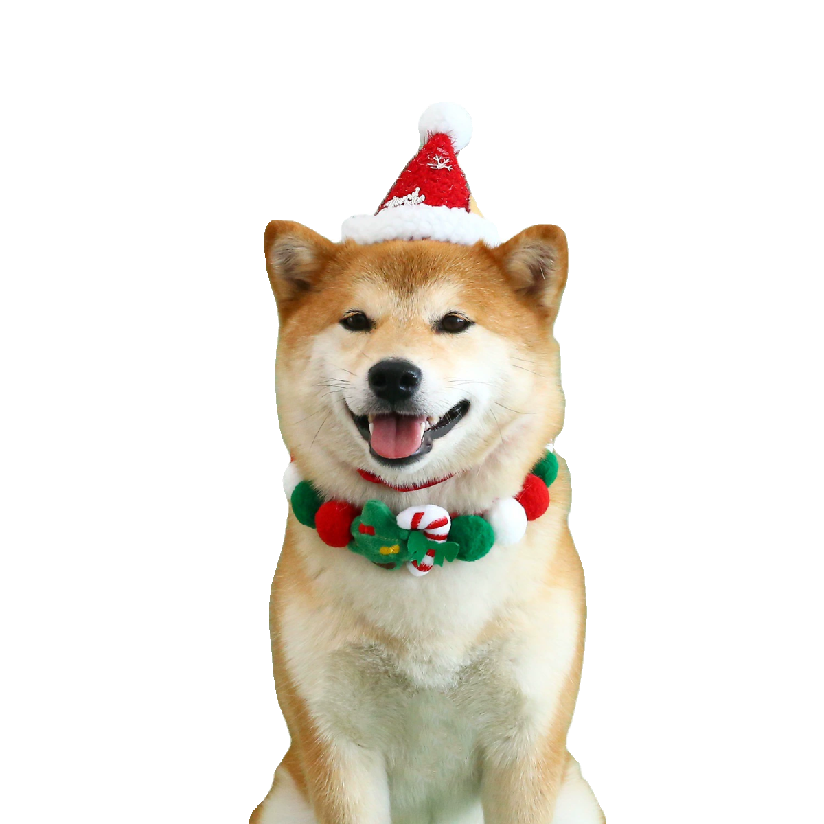 KFX-8004157 Christmas-Themed Plush Pet Ball Collar in Various Sizes