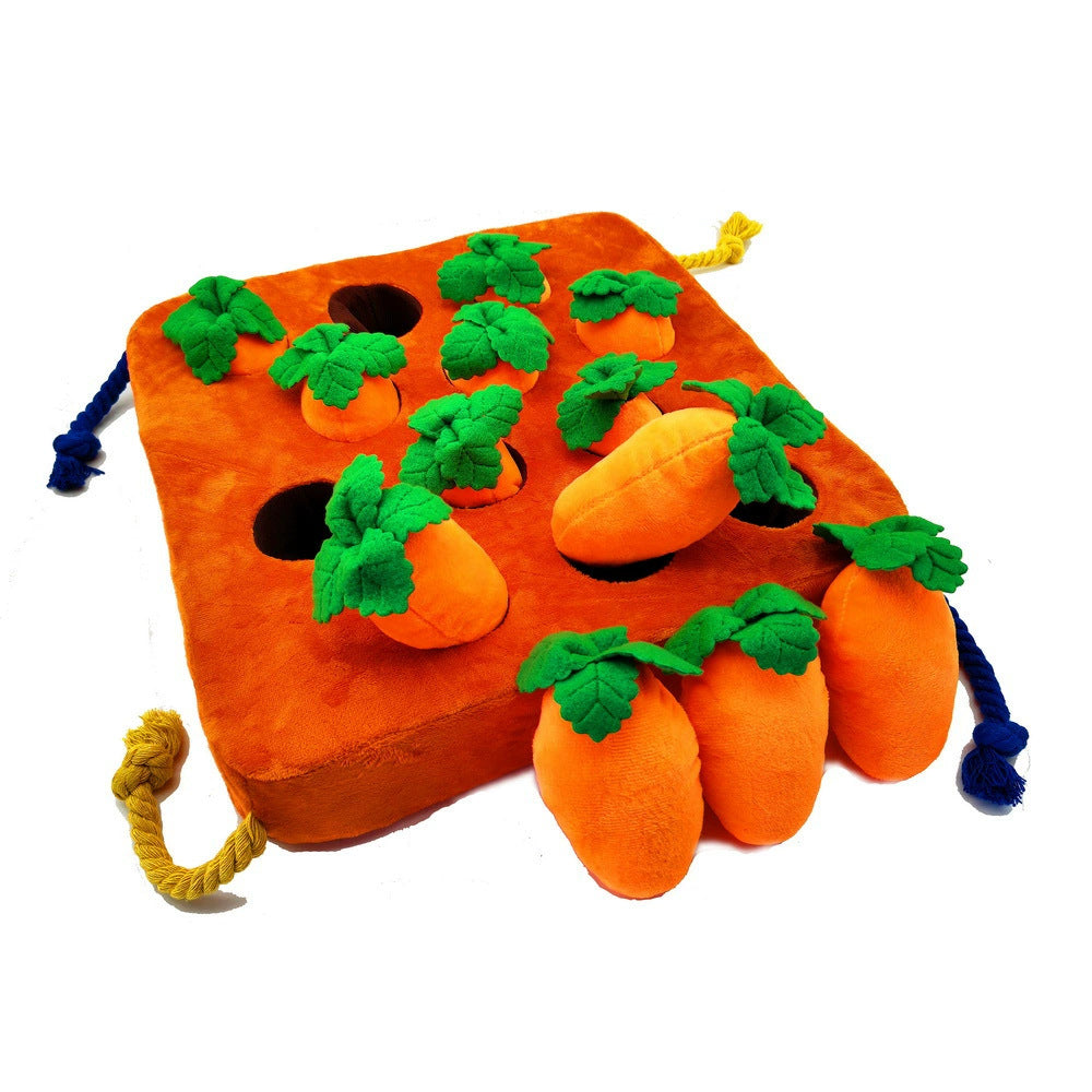 KFX-8009405 Pet-Friendly Plush Fruits and Vegetables Toy Set - Includes Carrots and Strawberries