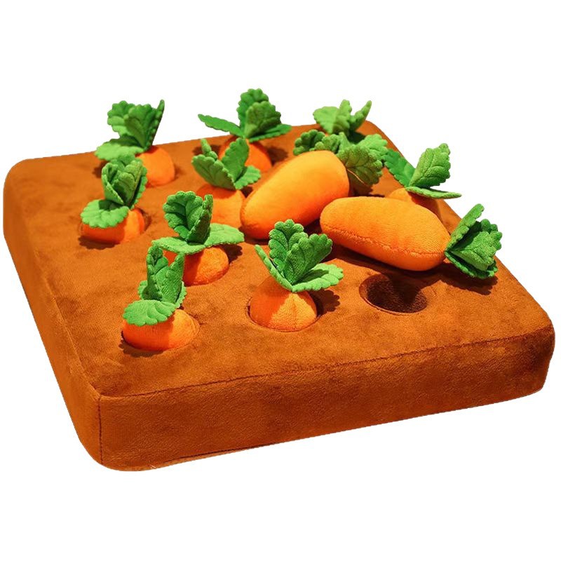KFX-8009405 Pet-Friendly Plush Fruits and Vegetables Toy Set - Includes Carrots and Strawberries