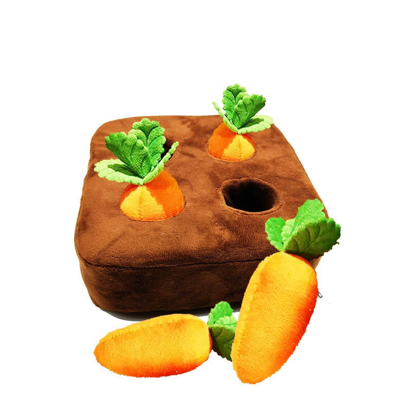 KFX-8009405 Pet-Friendly Plush Fruits and Vegetables Toy Set - Includes Carrots and Strawberries