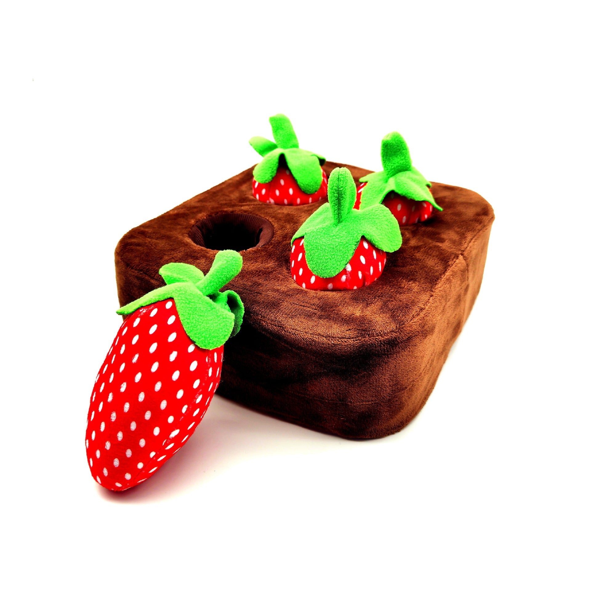 KFX-8009405 Pet-Friendly Plush Fruits and Vegetables Toy Set - Includes Carrots and Strawberries