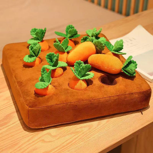 KFX-8009405 Pet-Friendly Plush Fruits and Vegetables Toy Set - Includes Carrots and Strawberries
