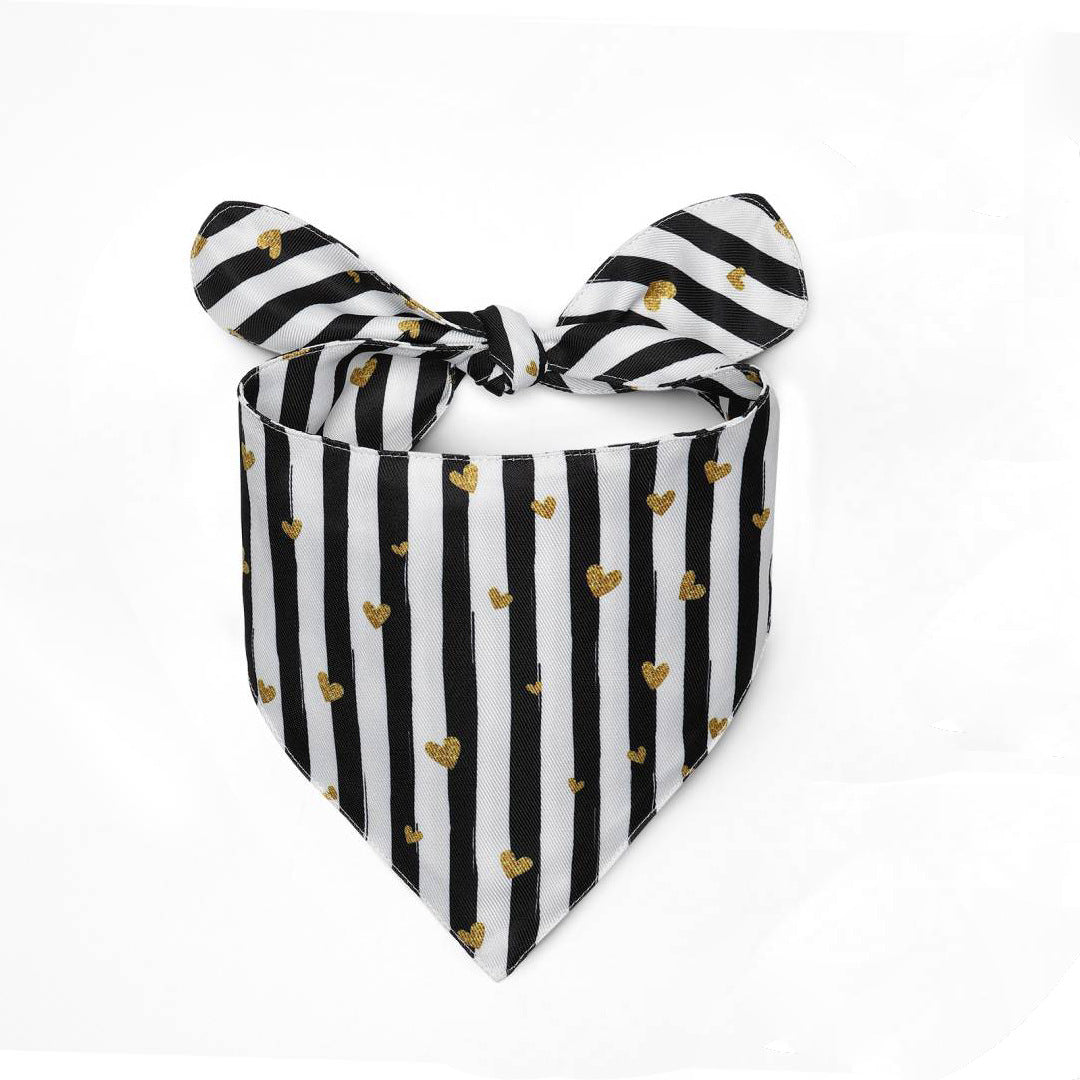 KFX-8009533 Striped and Plaid Pet Dog Saliva Towel - Polyester, Four Seasons, Casual Style