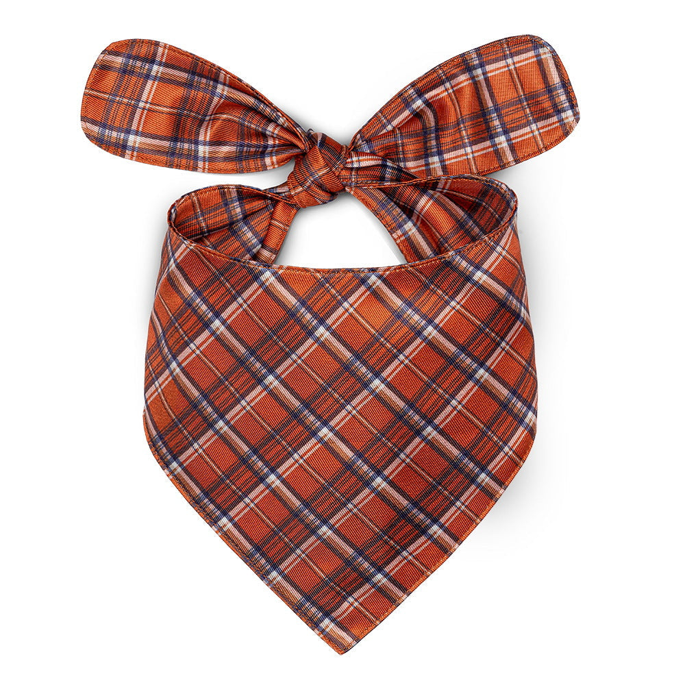 KFX-8009533 Striped and Plaid Pet Dog Saliva Towel - Polyester, Four Seasons, Casual Style
