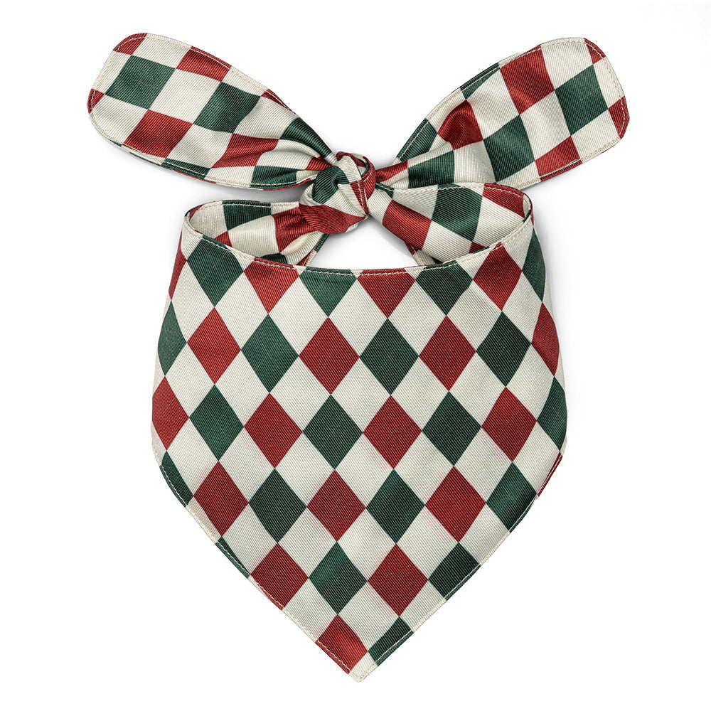 KFX-8009533 Striped and Plaid Pet Dog Saliva Towel - Polyester, Four Seasons, Casual Style