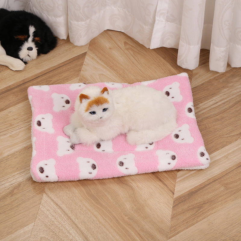 KFX-8011965 Cute Double-Sided Pet Mat Blanket for Dogs - Soft & Warm Kennel Bedding