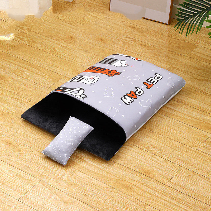 KFX-8017725 Heated Semi-Closed Pet Nest with Soft Flannel and Space Cotton, Multiple Sizes Available