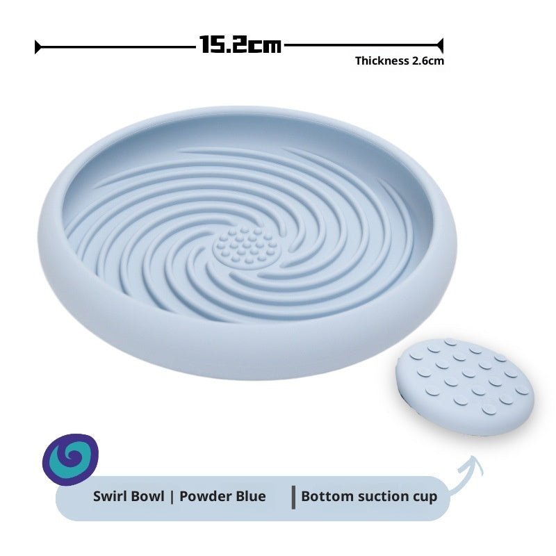 KFX-8017853 Silicone Dog Slow Feeder Bowl with Lick Mat – 15 cm Diameter, Light Blue, Pink, Turquoise Options