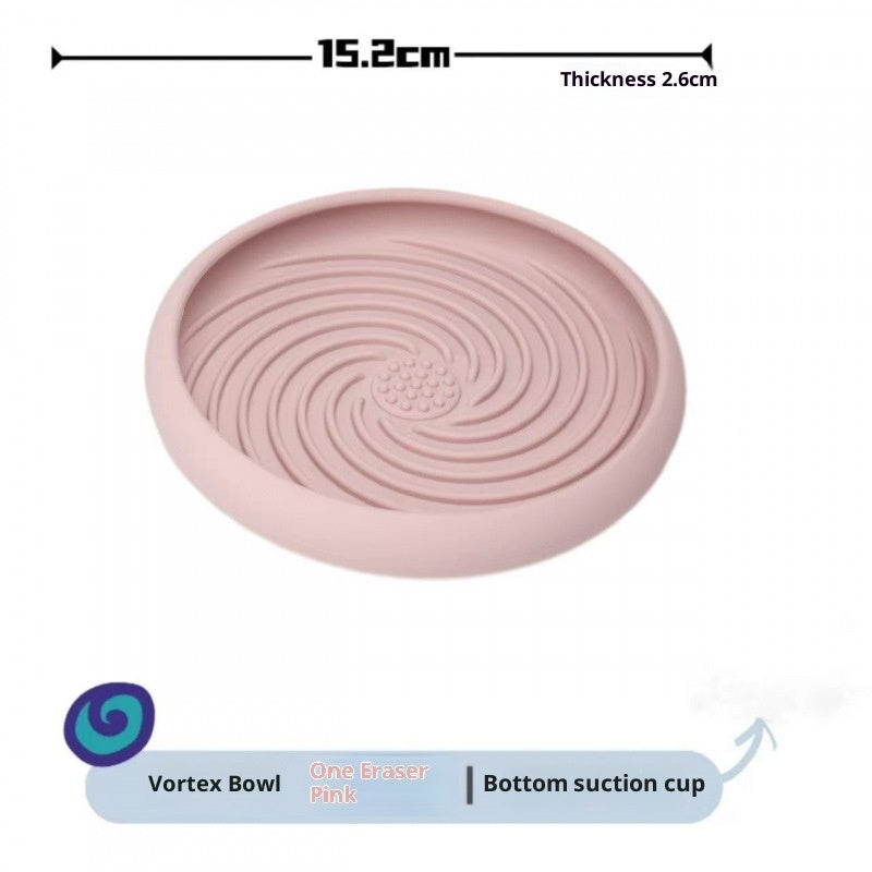 KFX-8017853 Silicone Dog Slow Feeder Bowl with Lick Mat – 15 cm Diameter, Light Blue, Pink, Turquoise Options