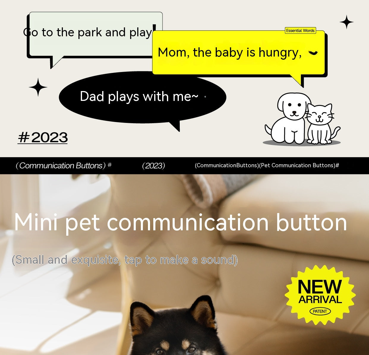 KFX-8018493 Miniature Recording Button for Dog and Cat Training - Voice-Activated Talking Device