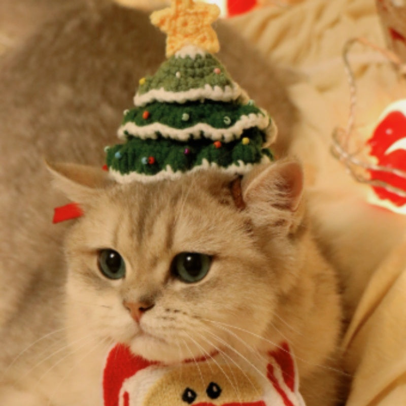 KFX-8020925 Festive Christmas Tree Hat - One Size Fits All, Perfect for Pets and Holiday Cheer