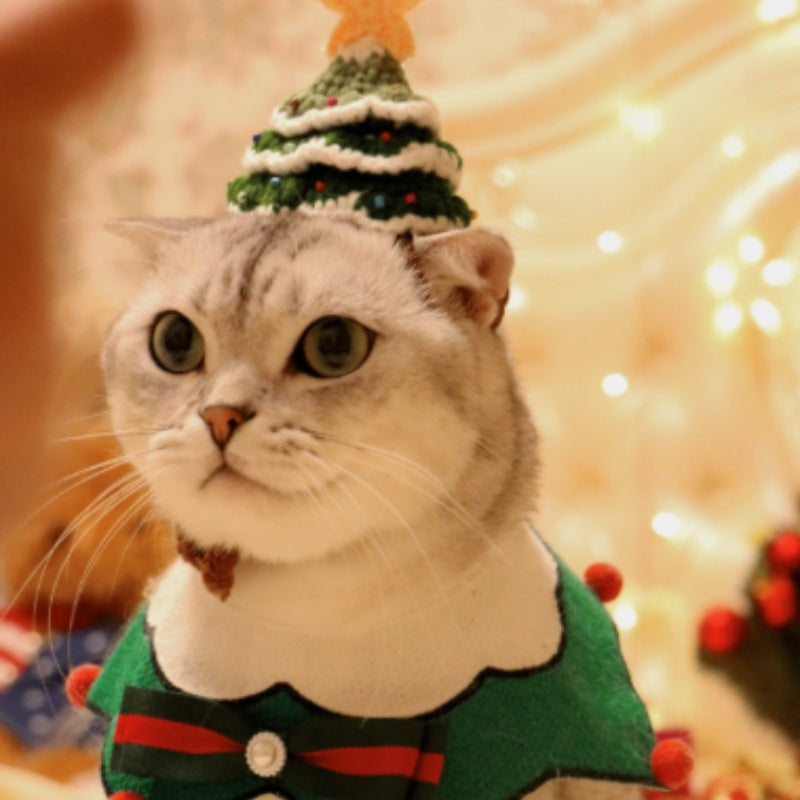 KFX-8020925 Festive Christmas Tree Hat - One Size Fits All, Perfect for Pets and Holiday Cheer