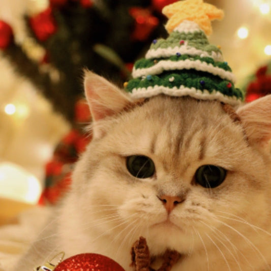 KFX-8020925 Festive Christmas Tree Hat - One Size Fits All, Perfect for Pets and Holiday Cheer