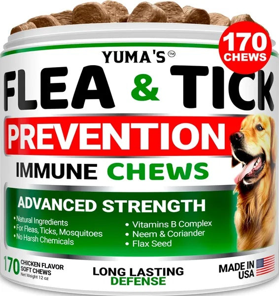 KFX-8023485 Natural Flea and Tick Prevention Soft Treats for Dogs - Made in USA, Vet Formulated