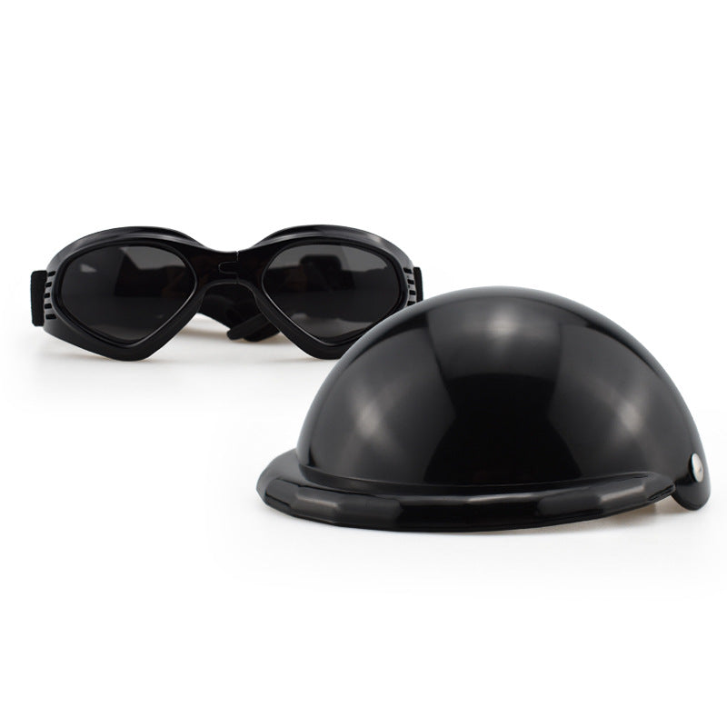 KFX-8024253 Pet Helmet with Glasses for Dogs and Cats - Casual Monochrome Style, Available in S, M, L
