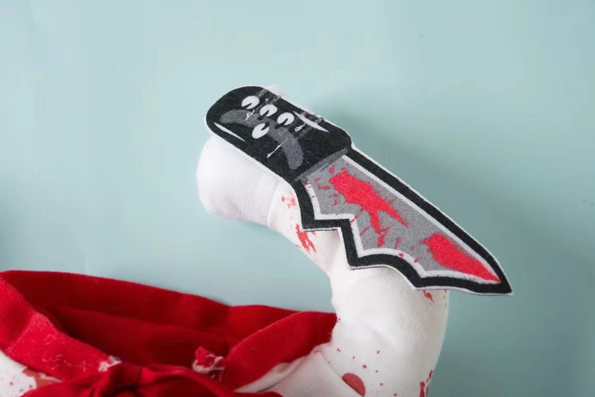 KFX-8025789 Bloody Doll Style Pet Costume for Dogs and Cats - Hip Hop Halloween Outfit