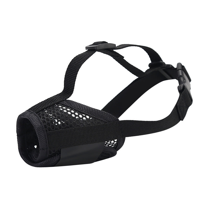 KFX-8026685 Breathable Mesh Muzzle for Dogs – Anti-Bite and Drinking Attachment in Khaki and Black