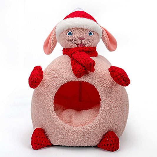 KFX-8027453 Three-Dimensional Cartoon Pet Nest in Snowman, Bear, Rabbit, and Kitten Designs - Available in Small, Medium, and Large Sizes