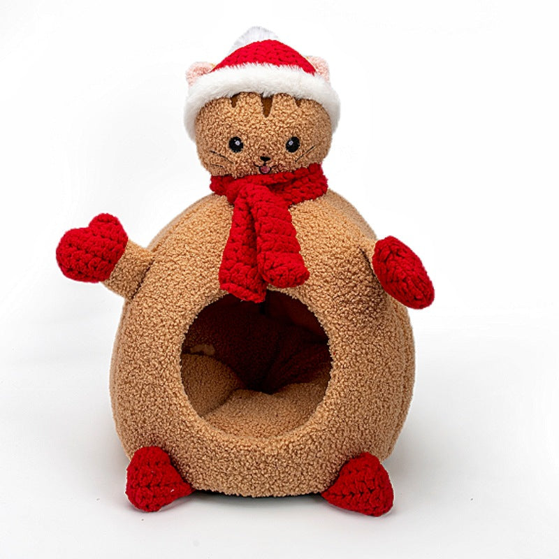 KFX-8027453 Three-Dimensional Cartoon Pet Nest in Snowman, Bear, Rabbit, and Kitten Designs - Available in Small, Medium, and Large Sizes