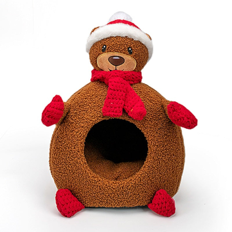 KFX-8027453 Three-Dimensional Cartoon Pet Nest in Snowman, Bear, Rabbit, and Kitten Designs - Available in Small, Medium, and Large Sizes