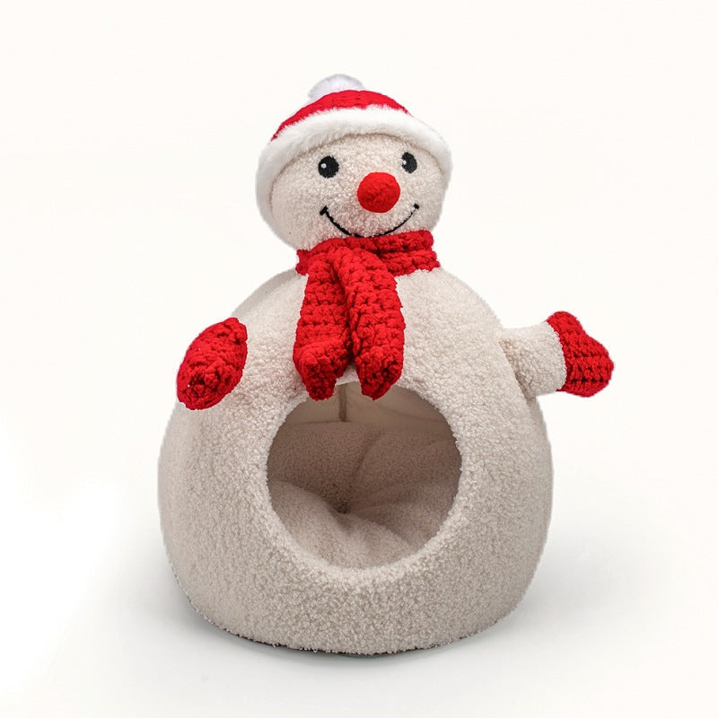 KFX-8027453 Three-Dimensional Cartoon Pet Nest in Snowman, Bear, Rabbit, and Kitten Designs - Available in Small, Medium, and Large Sizes