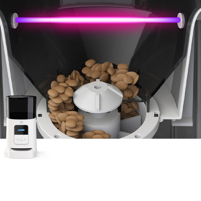 KFX-8029373 Smart Automatic Feeder for Dogs and Cats with WiFi Function, Transparent White and Diamond Black Options