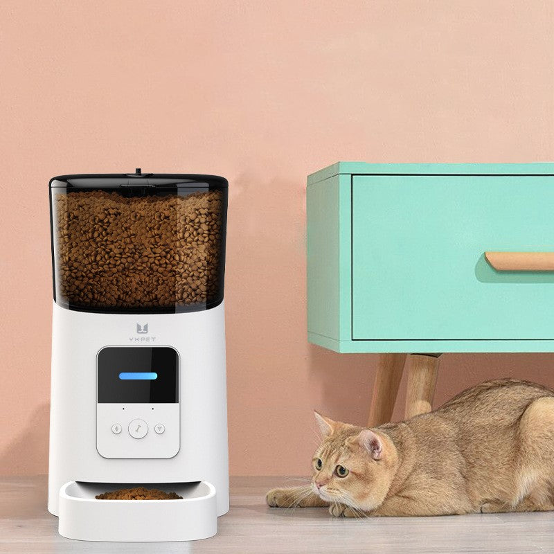 KFX-8029373 Smart Automatic Feeder for Dogs and Cats with WiFi Function, Transparent White and Diamond Black Options