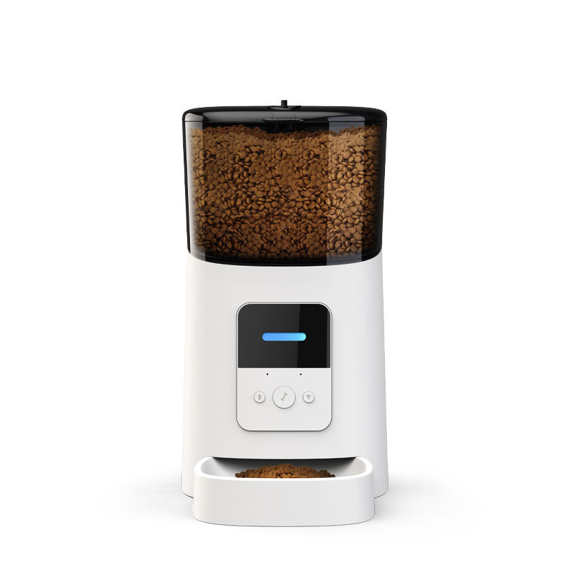 KFX-8029373 Smart Automatic Feeder for Dogs and Cats with WiFi Function, Transparent White and Diamond Black Options