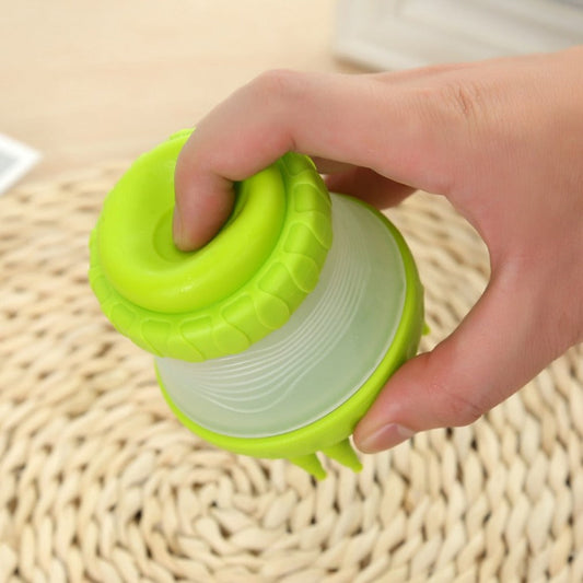 KFX-8031037 Soft Silicone Dog Washing Brush with Built-in Shampoo Reservoir for Easy Bathing