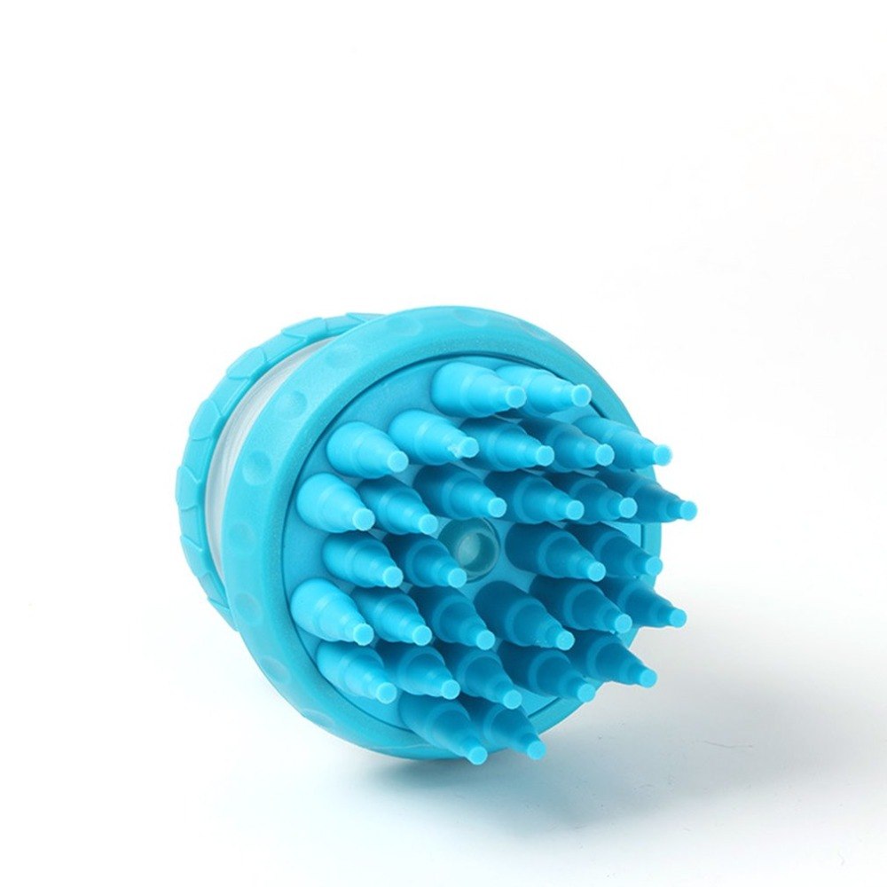 KFX-8031037 Soft Silicone Dog Washing Brush with Built-in Shampoo Reservoir for Easy Bathing