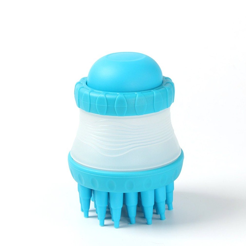 KFX-8031037 Soft Silicone Dog Washing Brush with Built-in Shampoo Reservoir for Easy Bathing