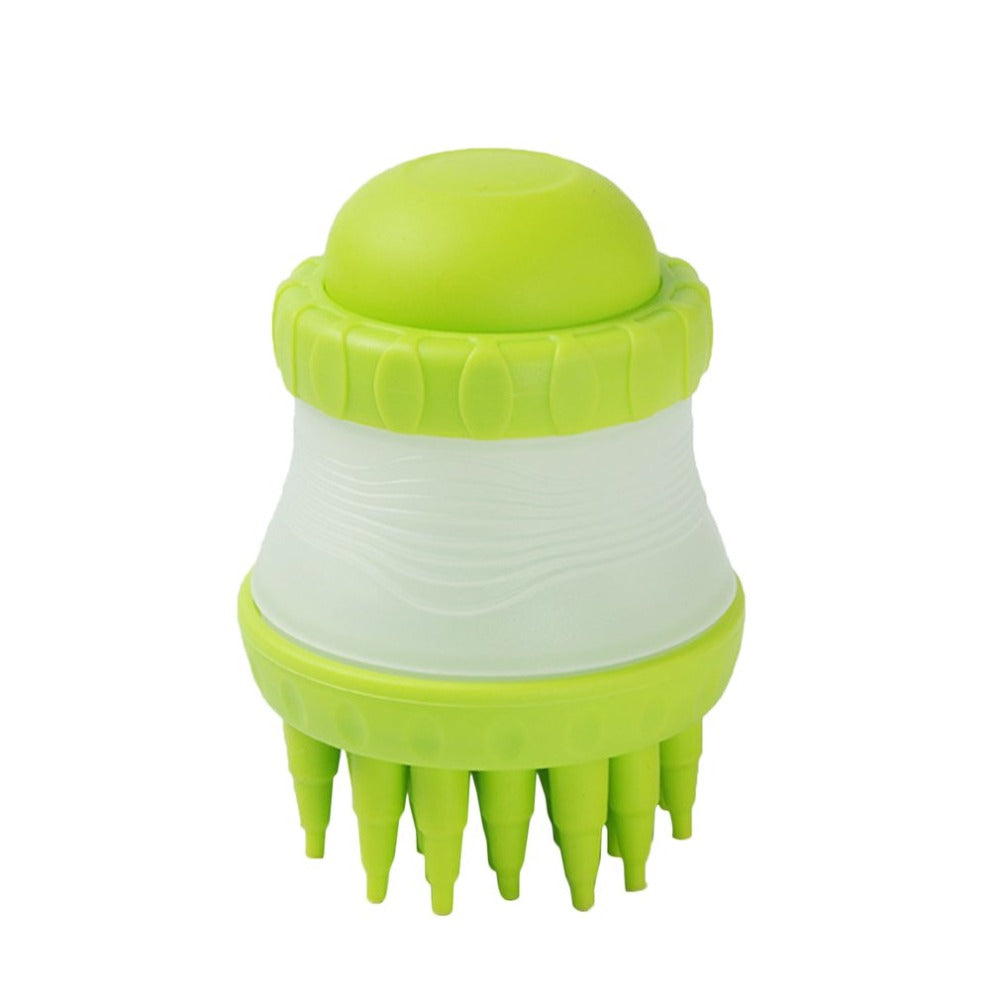 KFX-8031037 Soft Silicone Dog Washing Brush with Built-in Shampoo Reservoir for Easy Bathing