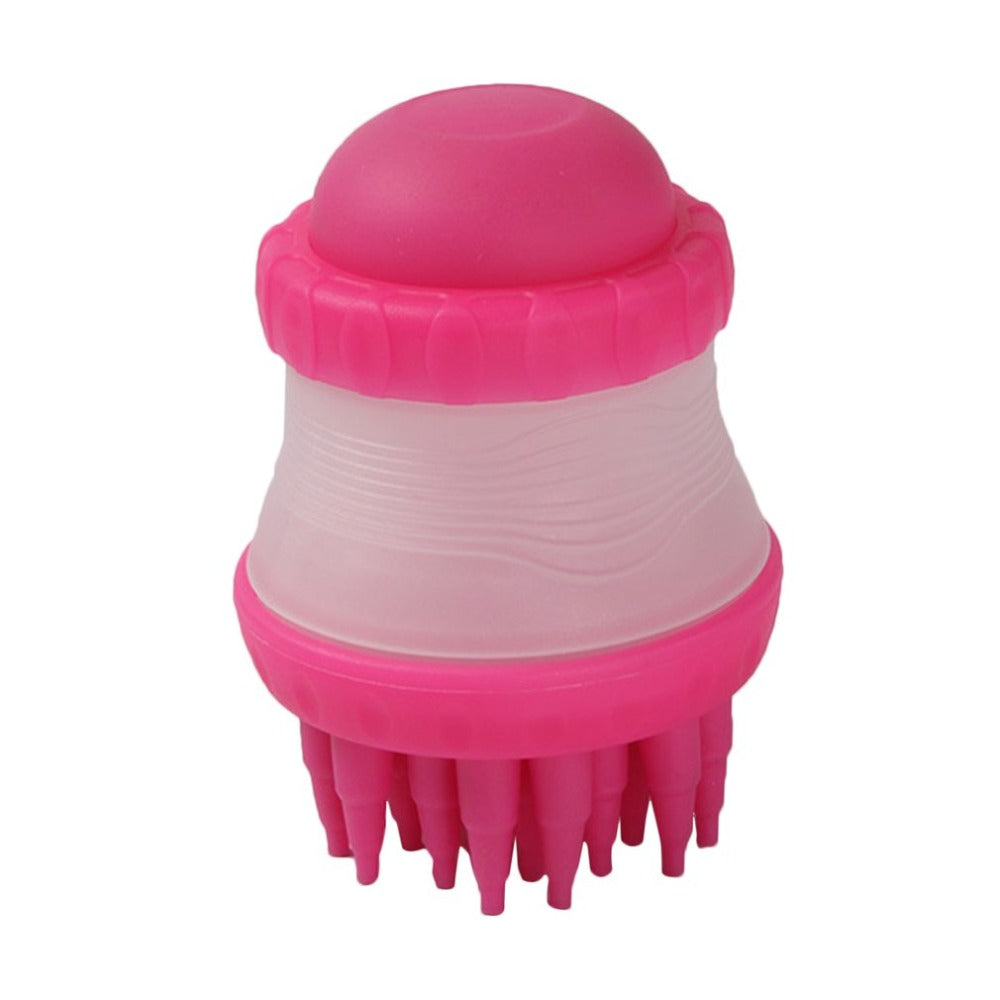 KFX-8031037 Soft Silicone Dog Washing Brush with Built-in Shampoo Reservoir for Easy Bathing